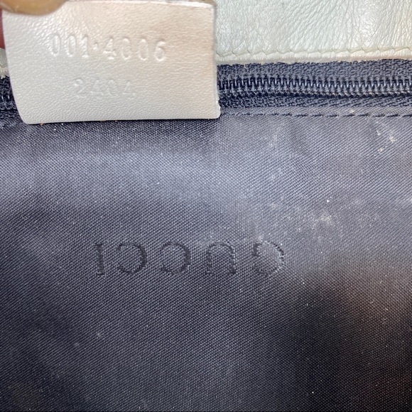 GUCCI BAMBOO WHITE LEATHER SHOULDER BAG DRAWSTRING - Picture 7 of 7